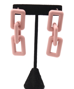 Matte Colored Chain Driop Earings ES700232 MAUVE
